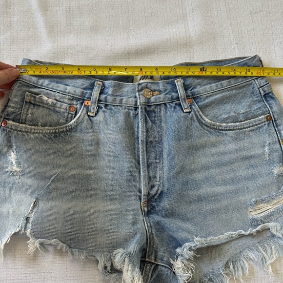 AGOLDE Blue PARKER VINTAGE CUT OFF SHORT Size 29 Raw Hem Casual Summer Jean - Picture 8 of 13